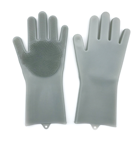 Silicone Cleaning Gloves — Grey Pair