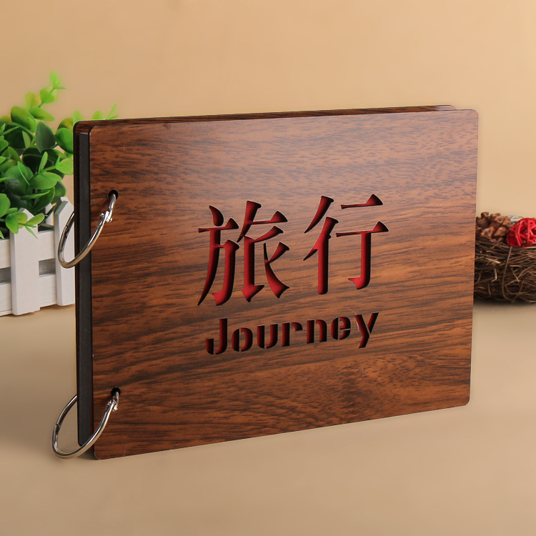 Wood-Cover Travel Photo Album