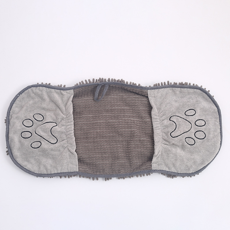 Pocketed Pet Drying Towel — Grey