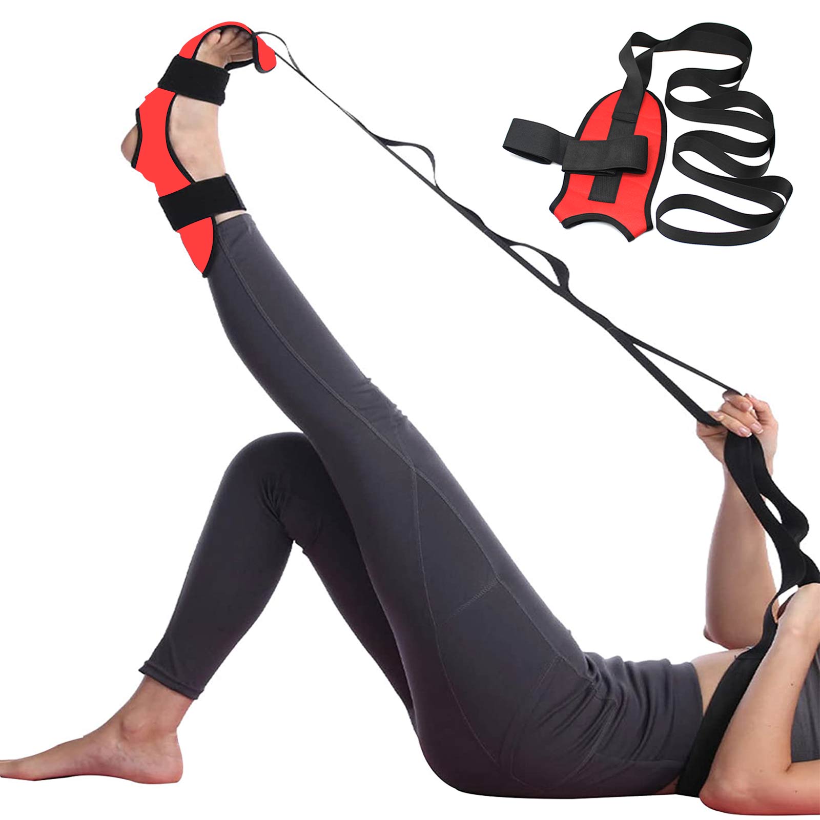 Multi-Loop Stretching Strap — Red