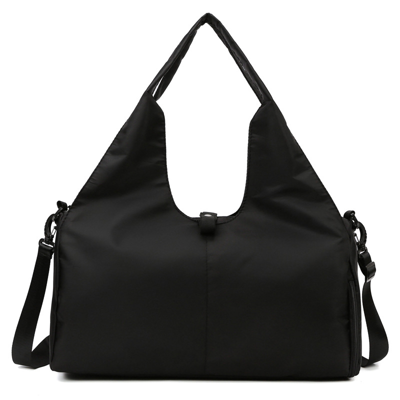 Gym Tote with Mat Carry Straps — Black