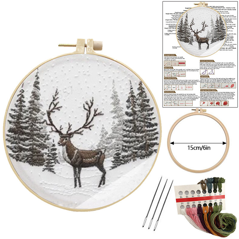 Embroidery Craft Kit with 15 cm Hoop - Image 9